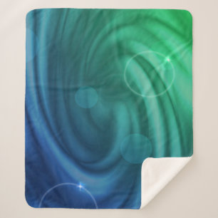 Couverture Sherpa Mélange De Couleurs Bleu Et Vert Doux Vortex