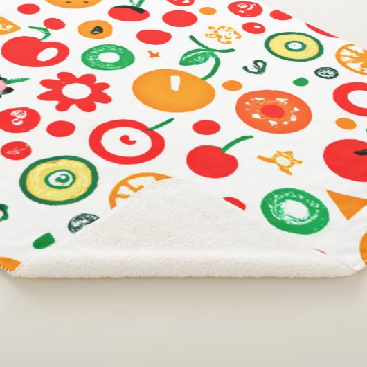Couverture Sherpa Mélanges de Motifs de fruits. Commandez dès mainte (3/4)