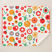 Couverture Sherpa Mélanges de Motifs de fruits. Commandez dès mainte (Devant (Horizontal))