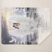 Couverture Sherpa Mémorial de l'Ange de Merle Bleu Collie, Balcon du (Devant (Horizontal))