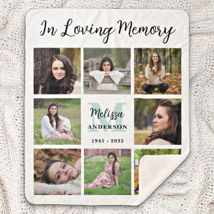 Couverture Sherpa Memorial Modern In Love Memory 8 Photo Collage