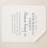 Couverture Sherpa Mémorial Moderne Élégant Simple Chic (Devant (Horizontal))