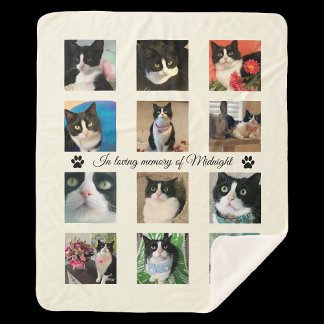 Couverture Sherpa Mémorielle Perte de Chat Photo C