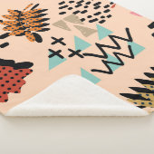 Couverture Sherpa Memphis Automne : Motif Feuille géométrique (3/4)