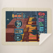 Couverture Sherpa Memphis, TN | Beale Street Neon (Devant (Horizontal))