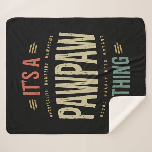 Couverture Sherpa Mens C'est un cadeau PawPaw Thing Grand-pa Père (Devant (Horizontal))