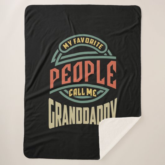 Couverture Sherpa Mens Mes Gens Favoris M'Appelent Granddaddy Cadeau (Devant)
