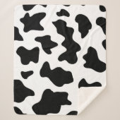 Couverture Sherpa Mention de vaches blanches et noires mignonnes fer (Devant)