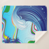Couverture Sherpa Mer Océan Grande Vague Eau (Devant (Horizontal))
