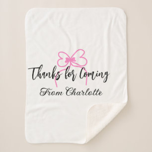 Couverture Sherpa merci d'être venu nom du message texte arc rose f