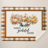 Couverture Sherpa Merci, Gratuit, Heureux, Bienheureux Grosse couver (Devant (Horizontal))