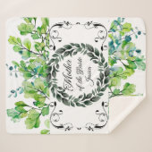 Couverture Sherpa Mère de la mariée Aquarelle Foliage Victorien (Devant (Horizontal))