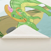 Couverture Sherpa Mère et bébé parasaurolophus (3/4)