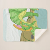 Couverture Sherpa Mère et bébé parasaurolophus (Devant (Horizontal))