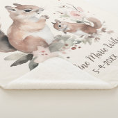 Couverture Sherpa Mère mignonne Bébé Écureuil Nom Date d'anniversair (3/4)