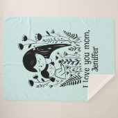 Couverture Sherpa Mère mignonne et fille qui embrasse la Fête des Mè (Devant (Horizontal))