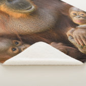 Couverture Sherpa Mère Orangoutane tenant deux bébés (3/4)