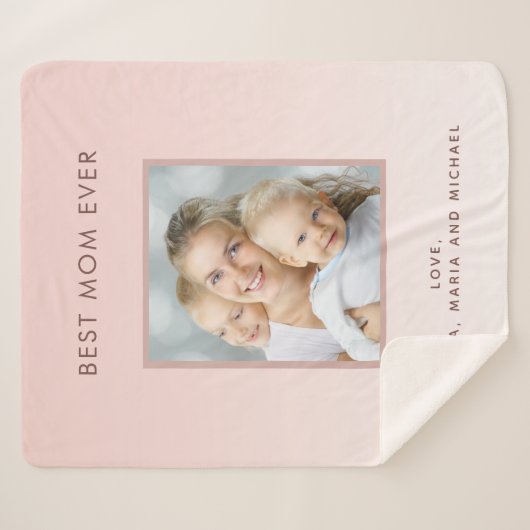 Couverture Sherpa Mère rose en or photo (Devant (Horizontal))