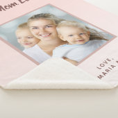 Couverture Sherpa Mère rose rose pâle photo or (3/4)