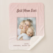 Couverture Sherpa Mère rose rose pâle photo or (Devant)