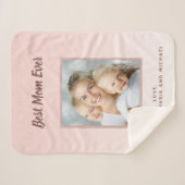 Couverture Sherpa Mère rose rose pâle photo or (Devant (Horizontal))