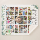 Couverture Sherpa MÈRE We Love You 33 Photo Collage Botanique (Devant (Horizontal))