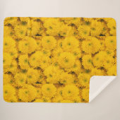 Couverture Sherpa Mères de jardin jaune chrysanthèmes fleur (Devant (Horizontal))