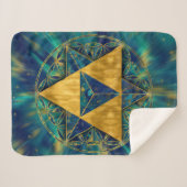 Couverture Sherpa Merkabah à Fleur de vie (Devant (Horizontal))