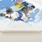 Couverture Sherpa Merle bleu mignon dans la neige (3/4)