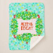 Couverture Sherpa Merry & Bright Wreath (Devant)