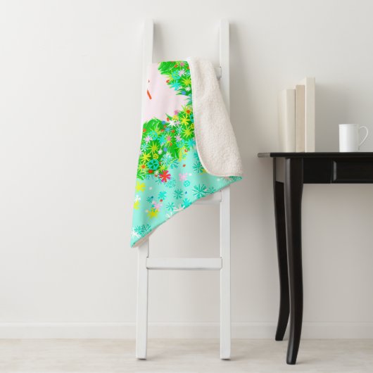 Couverture Sherpa Merry & Bright Wreath (En situation)