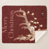 Couverture Sherpa Merry Christmas Deer Sherpa Blanket (Devant (Horizontal))