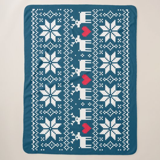 Couverture Sherpa Merry Christmas pattern 2 (Devant)