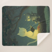 Couverture Sherpa Merveilleux chat et petit robot Sherpa Blanket (Devant (Horizontal))