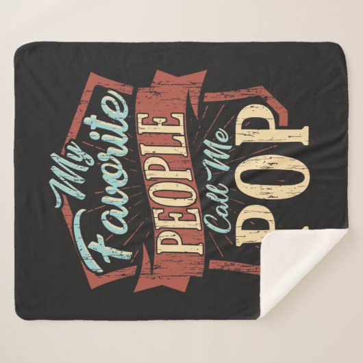 Couverture Sherpa Mes Gens Favoris M'Appelent Fête des pères Pop (Devant (Horizontal))