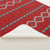 Couverture Sherpa Mesas Sud-Ouest Rouge & Turquoise Petite (3/4)