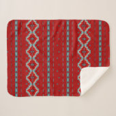 Couverture Sherpa Mesas Sud-Ouest Rouge & Turquoise Petite (Devant (Horizontal))