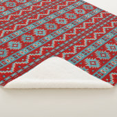 Couverture Sherpa Mesas Sud-Ouest Turquoise & Rouge Moyen (3/4)