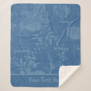Couverture Sherpa Messages cachés Plutôt Bleu Floral