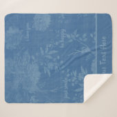 Couverture Sherpa Messages cachés Plutôt Bleu Floral (Devant (Horizontal))
