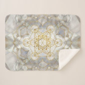 Couverture Sherpa Métatron's Cube in lotus Sacred Geometry (Devant (Horizontal))