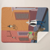 Couverture Sherpa Mexicaine avec âne en ville (Devant (Horizontal))