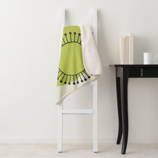 Couverture Sherpa Mi-siècle moderne Âge atomique 14 Vert, Bleu (En situation)