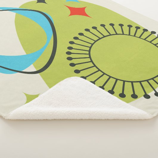 Couverture Sherpa Mi-siècle moderne Âge atomique 14 Vert, Bleu (3/4)