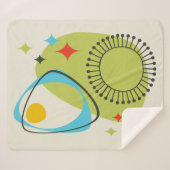 Couverture Sherpa Mi-siècle moderne Âge atomique 14 Vert, Bleu (Devant (Horizontal))