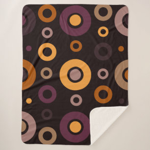 Couverture Sherpa Mi-siècle moderne automne géométrique