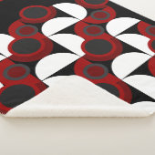 Couverture Sherpa Mi-siècle moderne rouge, noir et gris (3/4)