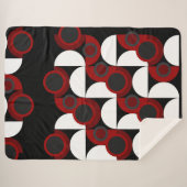 Couverture Sherpa Mi-siècle moderne rouge, noir et gris (Devant (Horizontal))