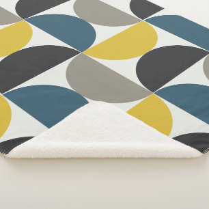 Couverture Sherpa Mi-siècle moderne Turmer Gunmetal et bleu