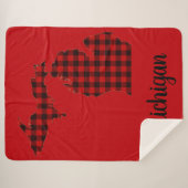 Couverture Sherpa Michigan Red Buffalo Imprimer Sherpa Blanket (Devant (Horizontal))
